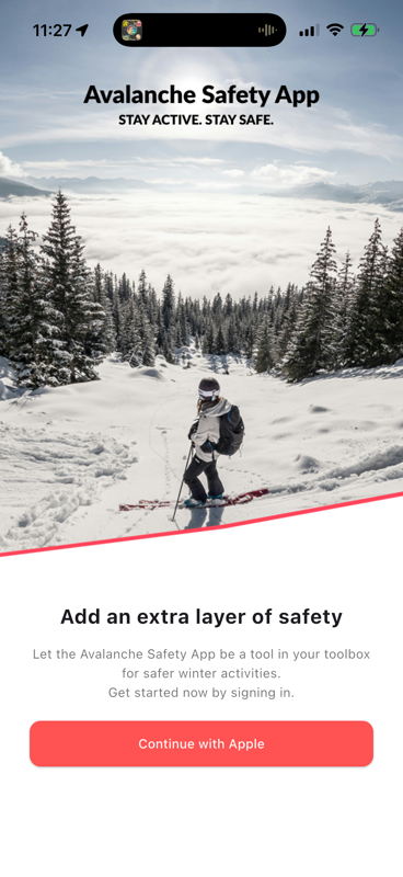 Introduksjon i Avalanche Safety App.